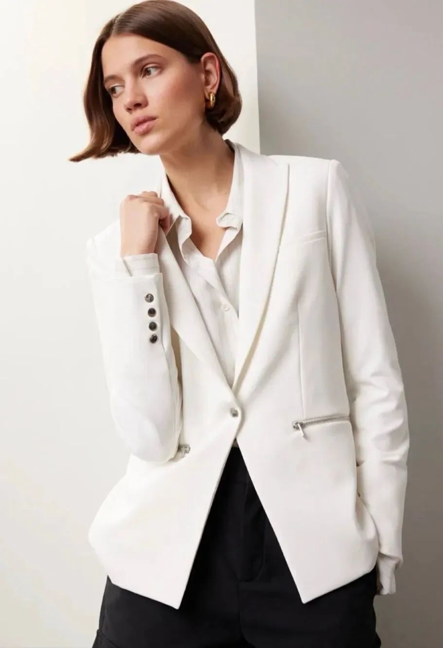 Veronica Beard Iconic Scuba Dickey Blazer Jacket in White Size 6